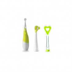 Kit periuta electrica cu masaj gingival si curatator de limba Nuvita 1150 verde foto