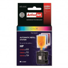 Sistem Kit automat de refill color ActiveJet pentru HP 650 HP 703 HP 704 foto