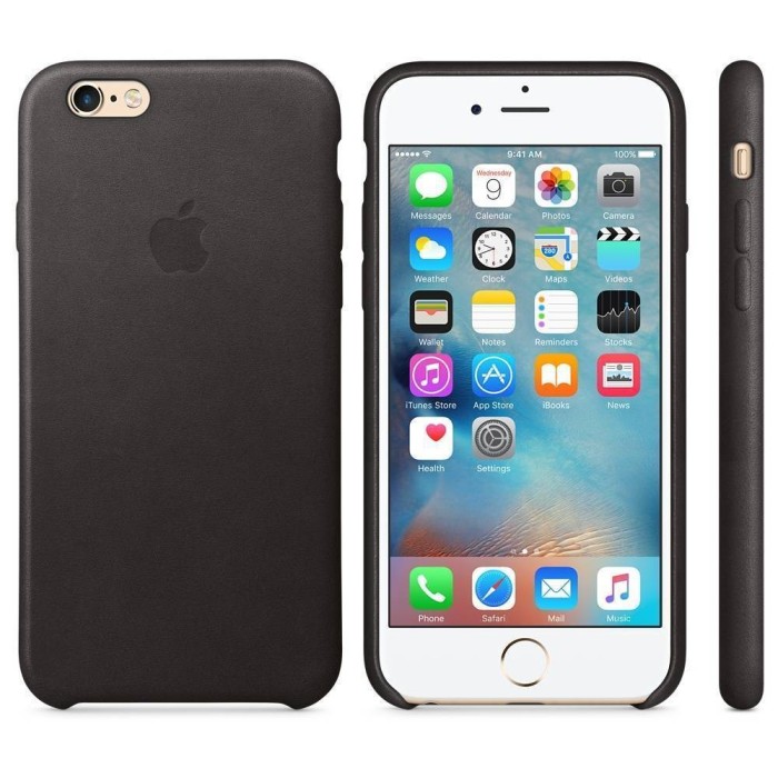 Husa Protectie Spate Apple Leather Case Neagra pentru tiPhone 6s foto mare Husa Protectie Spate Apple Leather Case Neagra pentru tiPhone 6s foto mare