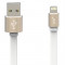 PQI Cablu USB-Lightning Apple metallic, aurit