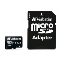 Card Verbatim microSDXC Premium 64GB Clasa 10 UHS-i U1 cu adaptor SD foto