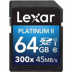Card Lexar SDXC Platinum II 300x 64GB Clasa 10 UHS-I 45MB/s foto