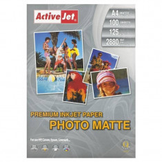 Hartie foto ActiveJet 100 coli A4 Premium Matte 125gr foto