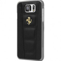 Husa Protectie Spate Ferrari FE458GHCS6BL Gold Logo Negru pentru SAMSUNG Galaxy S6 foto