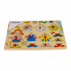 Puzzle din lemn MomKi Imbraca fetita 11 piese foto