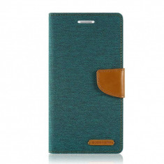 Husa Flip Cover Goospery Canvas Diary Green Camel pentru Samsung Galaxy S3 foto