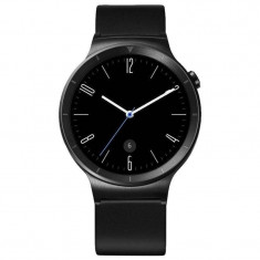 Smartwatch Huawei Watch W1 Steel Black 42MM Black Leather Strap foto