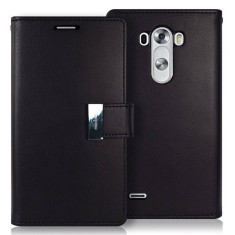 Husa Flip Cover Goospery Rich Diary Black pentru LG G3 foto