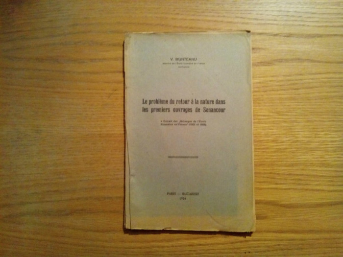 LA PROBLEME DU RETOUR A LA NATURE DANS LES PREMIERS OUVRAGES DE SENANCOUR - 1924