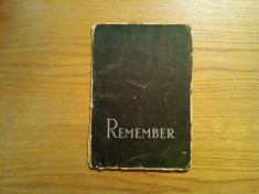 REMEMBER - editie princeps - Mateiu Ion Caragiale - Cultura Nationala, 1924, 41p
