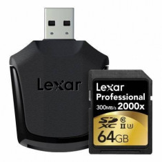 Card Lexar Professional RDR SDXC 64GB 2000X UHS2 cu Card Reader, 300MB/s foto