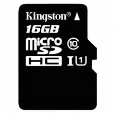 Card Kingston 16GB microSDHC clasa 10 UHS-1 45mb/s + adaptor SD foto