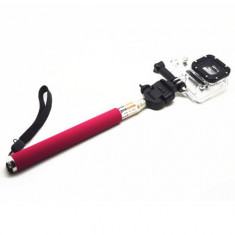 Monopod extensibil self-timer pentru camere sport, roz foto