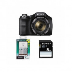 Aparat foto Sony Cyber-shot DSC-H300 20.1 Mpx zoom optic 35x Negru cu incarcator si card SD 8GB foto