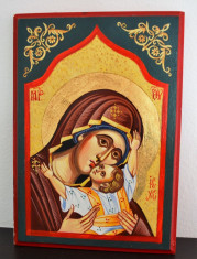 Icoana pictata pe lemn - Maica Domnului cu Sfantul Prunc Iisus in brate #427 foto