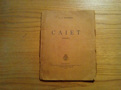 AL. O. TEODOREANU - CAIET Versuri - Fundatia pentru Literatura, 1938, 90 p. foto