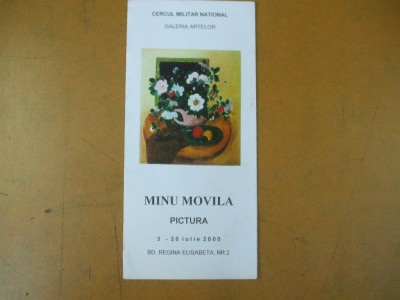 Minu Movila pictura pliant expozitie Cercul Militar National Bucuresti 2000 foto