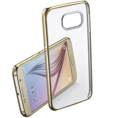 Husa Protectie Spate Cellularline CLEARCRYGALS6H Crystal Rigid Gold pentru Samsung Galaxy S6 foto