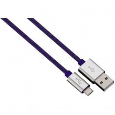 Cablu de date Hama 80507 Color Line microUSB 0.5m albastru foto