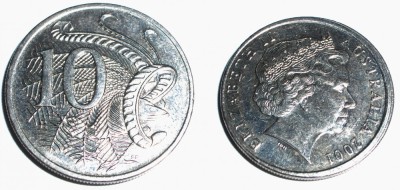 AUSTRALIA 10 CENTS CENTI 2001 ** foto