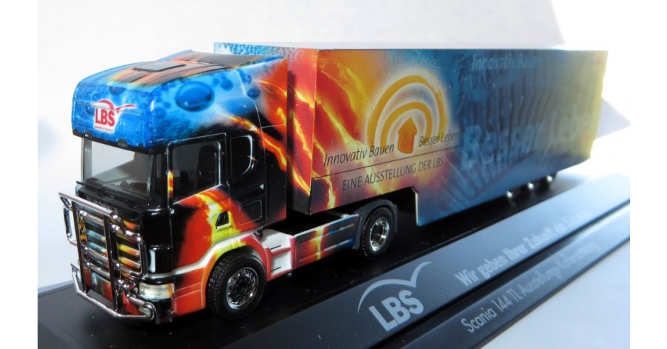 AS353 ELIGOR 1/43 SEMI SCANIA 144L 530 MONROE MAGNUM JAUNE NOIR 111244