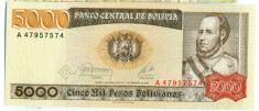 BOLIVIA 5000 pesos bolivianos 1984 UNC P-168 foto