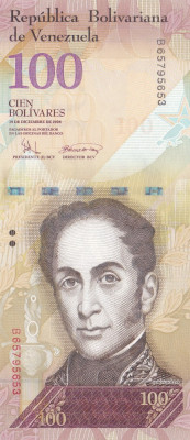 Bancnota Venezuela 100 Bolivares 2008 - P93 UNC foto