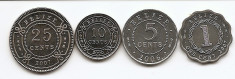 Belize Set 4 - 1, 5, 10, 25 Cents 2000/07 - UNC !!! foto