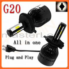 Set 2 becuri H4 LED - 40W 4000 lumeni/bec, CANBUS, 6000K foto