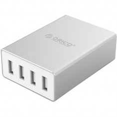 Incarcator retea GSM Orico ASK-4U 25W Smart Aluminium USB Desktop Charger Silver foto