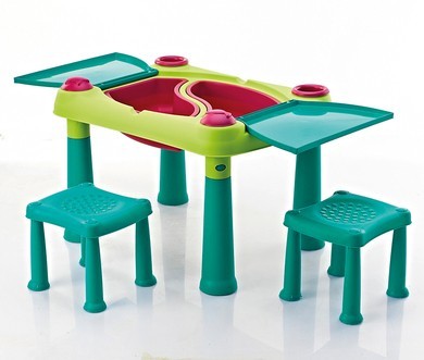 Masuta de joaca CREATIVE PLAY cu doua scaune CURVER foto mare Masuta de joaca CREATIVE PLAY cu doua scaune CURVER foto mare
