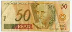 BRAZILIA 50 reais ND anii 2000 stare slaba valoare valuta 55 lei P-246j foto