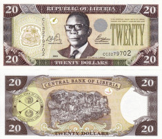 LIBERIA 20 dollars 2003 UNC!!! foto