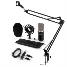 Auna CM003, set de microfon, USB convertor, kit de microfon condensator V3 + bra? de microfon, culoare neagra foto