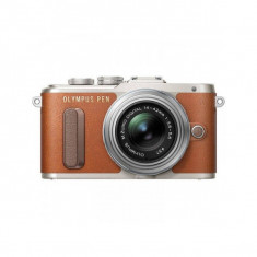 Aparat foto Mirrorless Olympus E-PL8 16 Mpx Brown Kit 14-42mm Pancake foto