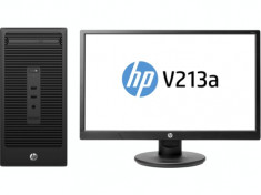 Sistem desktop HP Intel Core i3-6100 4GB DDR4 500GB HDD FreeDos+Monitor HP V213a 20.7inch Black foto