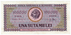 Bancnota 100000 lei 25 ianuarie 1947 foto