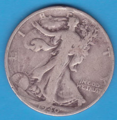 (1) MONEDA DIN ARGINT SUA - HALF DOLLAR 1940, LIT. S, WALKING LIBERTY foto