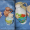 830-Set 6 vazute rustice, sticla, ceramica, portelan stare buna.