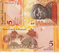 VENEZUELA 5 bolivares 24 mai 2007 UNC!!! foto