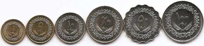 Libia Set 6 -1, 5, 10, 20, 50, 100 Dirham 1979 - UNC!!! foto mare Libia Set 6 -1, 5, 10, 20, 50, 100 Dirham 1979 - UNC!!! foto mare