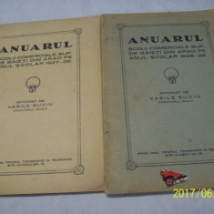 anuarul scolii sup. de baieti din arad-2 carti -1927-28 si 1928-29