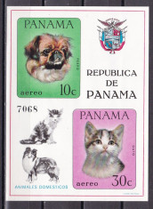 Panama 1967 fauna pisici caini MI bl.65 MNH w44 foto