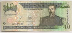 REPUBLICA DOMINICANA 10 Pesos Oro 2003 VF foto