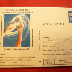 Carte Postala ilustrata Crucea Rosie - Sanatate , Munca, Pace ,cod 103/86