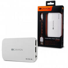 Baterie externa Canyon CNE-CPB78W 7800 mAh , USB 2x , Alb foto