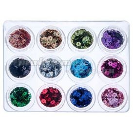 Set nail art, 12 buc - flori cu gaura foto mare Set nail art, 12 buc - flori cu gaura foto mare