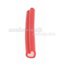 Inimă roșie-albă - băț, Fimo Nail Art foto mare Inimă roșie-albă - băț, Fimo Nail Art foto mare