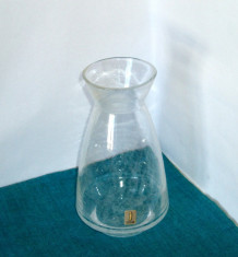 Vaza cristal clar cu bule perfuzate - semnata Ingegerd Raman, Johansfors Suedia foto