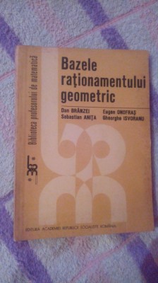 Bazele rationamentului geometric-Dan Branzei... foto